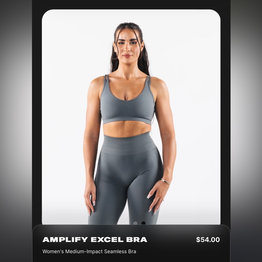 NWOT Alphalete Amplify Excel Bra - Skyscraper